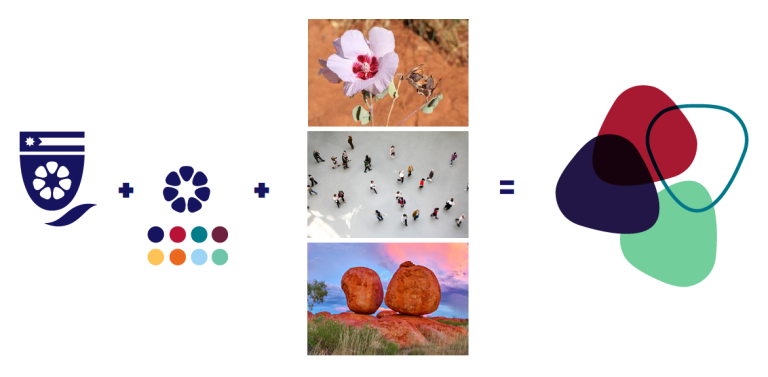 Evolution from the flower on the CDU logo to the graphic device