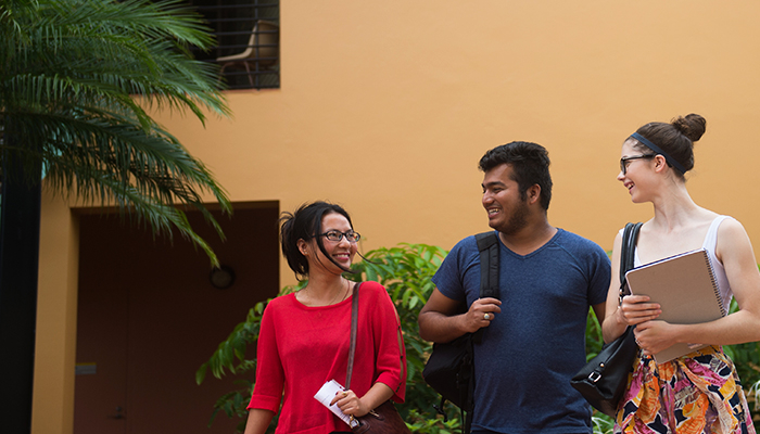 Three students on CDU campus