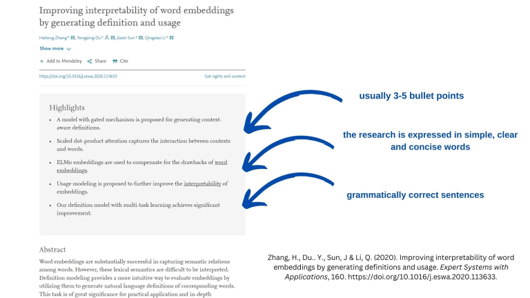 Text for the image    Improving interpretability of word embeddings by generating definition and usage   Haitong Zhang, Yongping Du, Jiazxin Sun and Qingxiao Li    Highlights   A model with gated mechanism is proposed for generating context-aware definitions   Scaled dot-product attention captures the interaction between contexts and words   ELMo embeddings are used to compensate for the drawbacks of word embeddings   Our definition model with multi-task learning achieves significant improvement       Usual