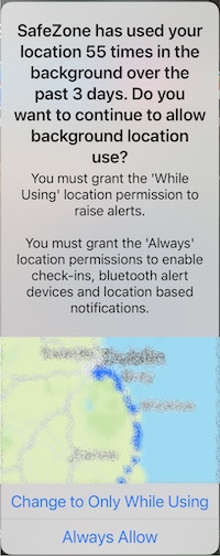 Safezone alert