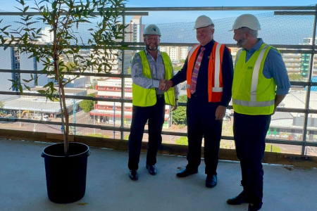 Super structure works for Charles Darwin University’s (CDU) new $250 million Education and Community Precinct are now complete.