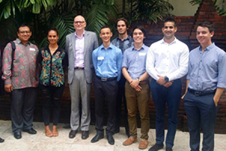 New Colombo Plan ambassadors from CDU with University Indonesia lecturer Dr Heru Susetyo (second from left) and the Australian Ambassador to Indonesia, Paul Grigson (fourth from left)
