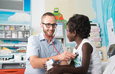 Nurse with young patient