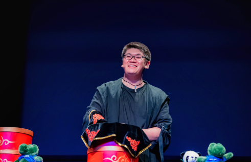 Teaching student Wesley performing magic