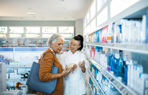 Pharmacist and elderly client