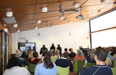 Delegates at the Knowledge Intersections Symposium in Alice Springs last year.