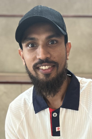 Male wearing white shirt